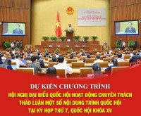 HƯƠNG TRÌNH HỘI NGHỊ ĐẠI BIỂU QUỐC HỘI HOẠT ĐỘNG CHUYÊN TRÁCH THẢO LUẬN MỘT SỐ NỘI DUNG TRÌNH QUỐC HỘI TẠI KỲ HỌP THỨ 7, QUỐC HỘI KHÓA XV